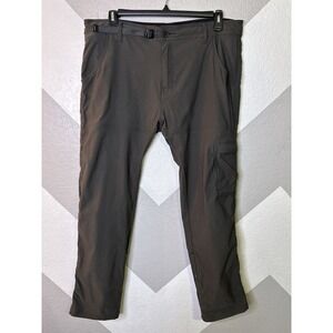 Prana Men Hiking Pants 38x30 Slim Fit Brown Cargo Breathe Belted Outdoor Roll Up